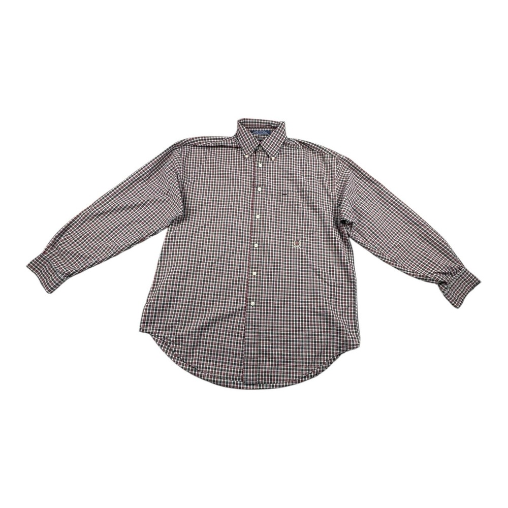 Tommy Hilfiger Men's Plaid Button Down Shirt Size L‎ Long Sleeve 100% Cotton